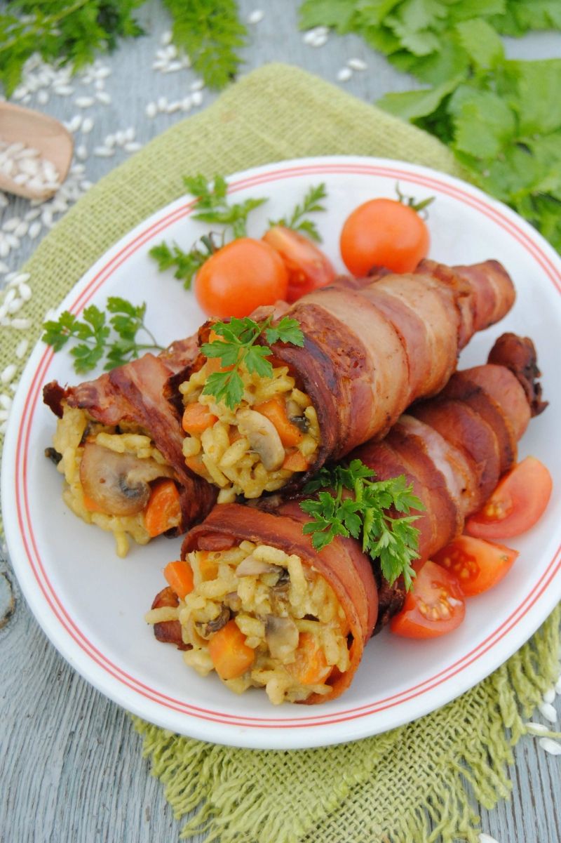 Risotto w marchewce z boczku Risotto w marchewce z boczku