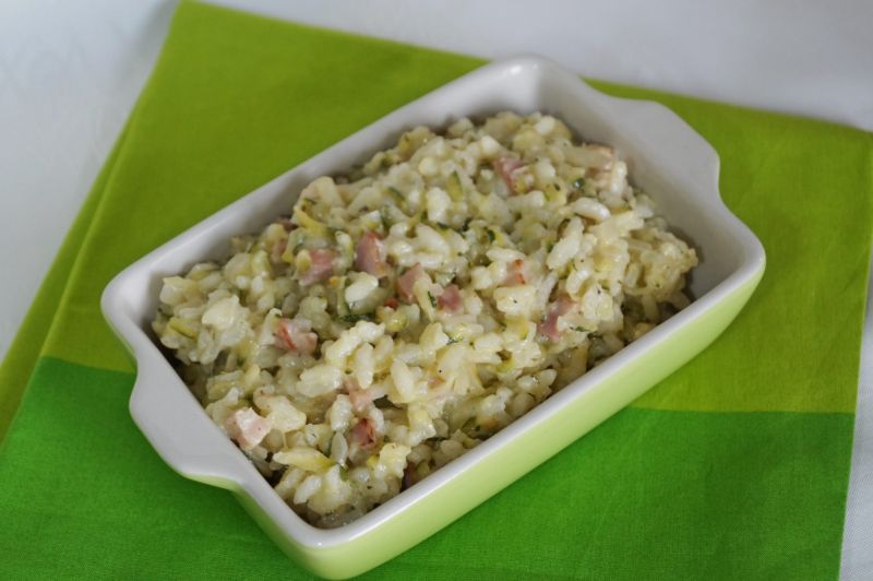 Risotto z boczkiem i cukinią Risotto z boczkiem i cukinią