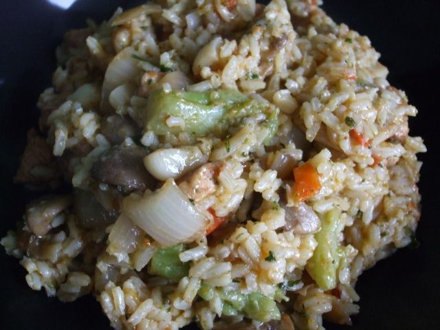 Risotto z brokułami i pieczarkami Risotto z brokułami i pieczarkami