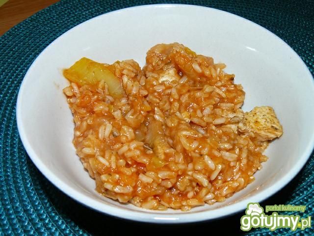 Risotto z cukinią i kurczakiem. Risotto z cukinią i kurczakiem.