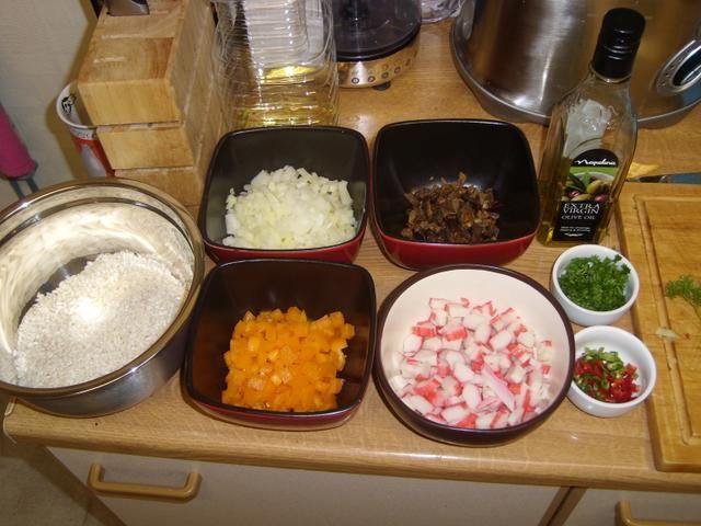 Risotto z dzikimi grzybami i krabem