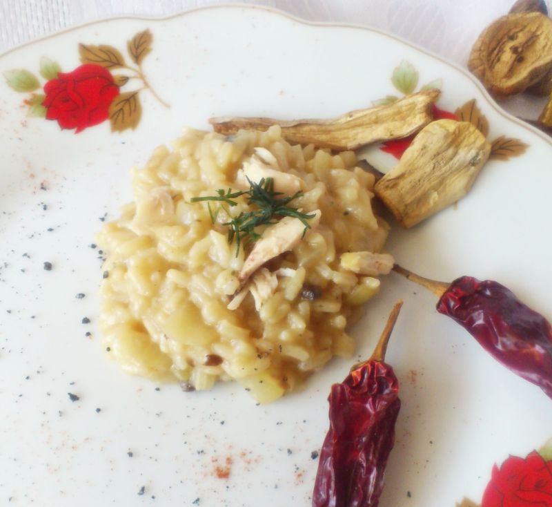 Risotto z grzybami i kurczakiem Risotto z grzybami i kurczakiem
