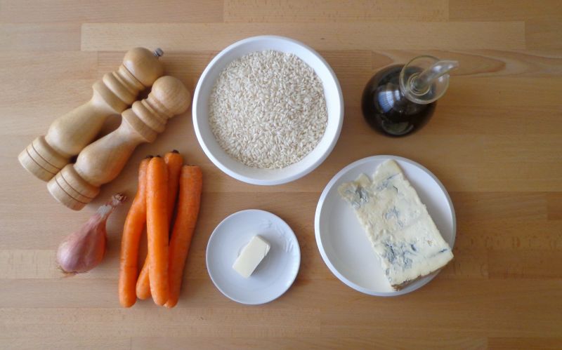 Risotto z kremem marchewkowym z gorgonzolą Risotto z kremem marchewkowym z gorgonzolą