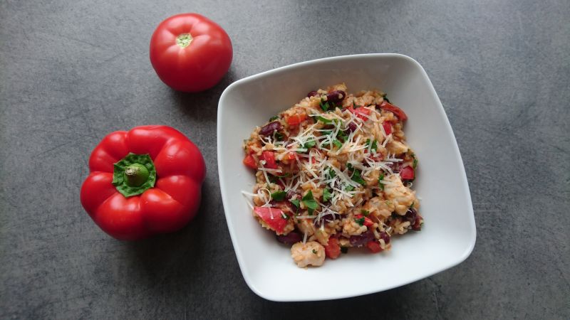 Risotto z kurczakiem i czerwoną fasolą Risotto z kurczakiem i czerwoną fasolą