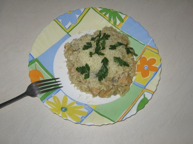 Risotto z kurczakiem i pieczarkami