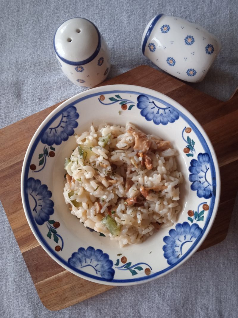 Risotto z kurkami i cukinią Risotto z kurkami i cukinią