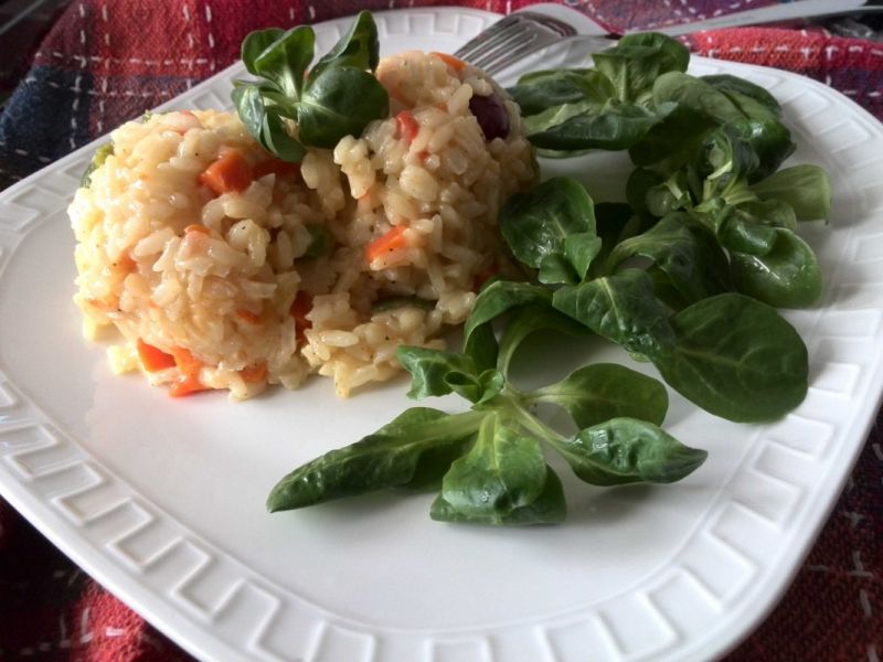 Risotto z mieszanką meksykańską i włoszczyzną  Risotto z mieszanką meksykańską i włoszczyzną