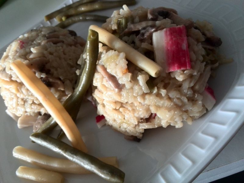 Risotto z paluszkami surimi