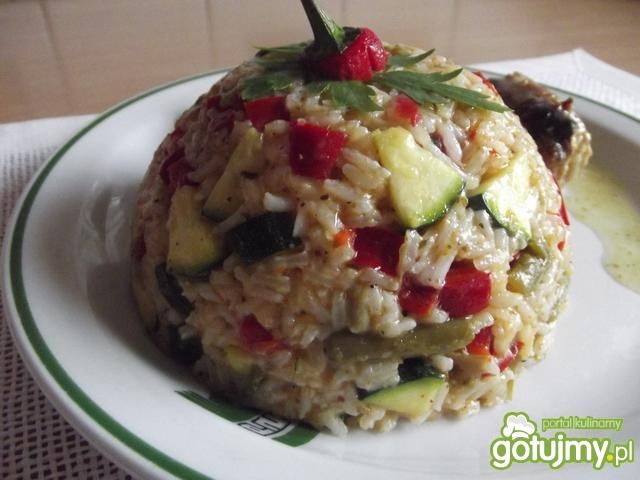 Risotto z papryką, cukinią i fasolką Risotto z papryką, cukinią i fasolką