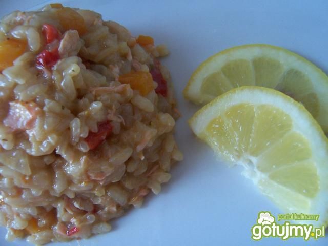 Risotto z pieczonym łososiem Risotto z pieczonym łososiem