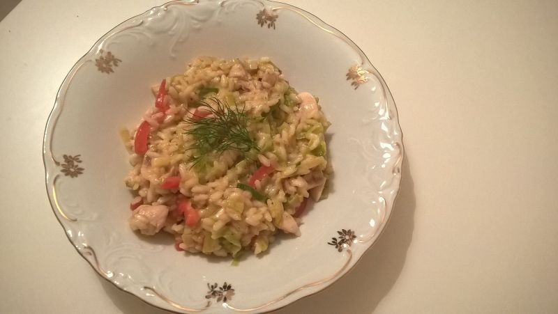 Risotto z porem i kurczakiem Risotto z porem i kurczakiem