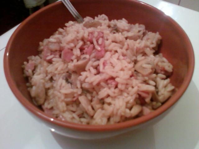 Risotto z szynką i pieczarkami Risotto z szynką i pieczarkami