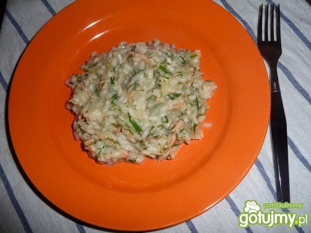Risotto z wędzonym łososiem darmiony Risotto z wędzonym łososiem darmiony