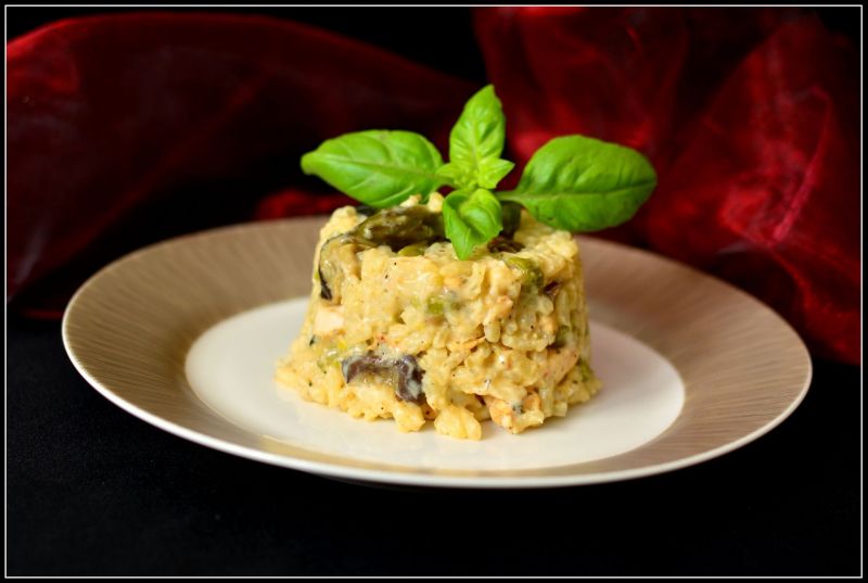 Risotto ze szparagami i grzybami