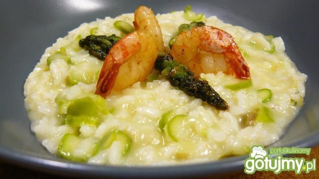Risotto ze szparagami i maślaną krewetką Risotto ze szparagami i maślaną krewetką