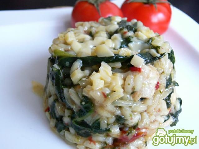 Risotto ze szpinakiem i kurczakiem