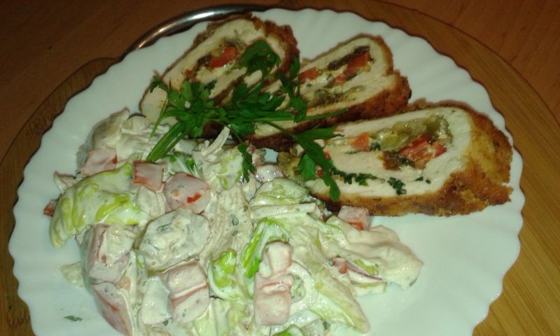 Rolada drobiowo - warzywna