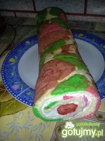 Rolada różana śmietankowa Rolada różana śmietankowa