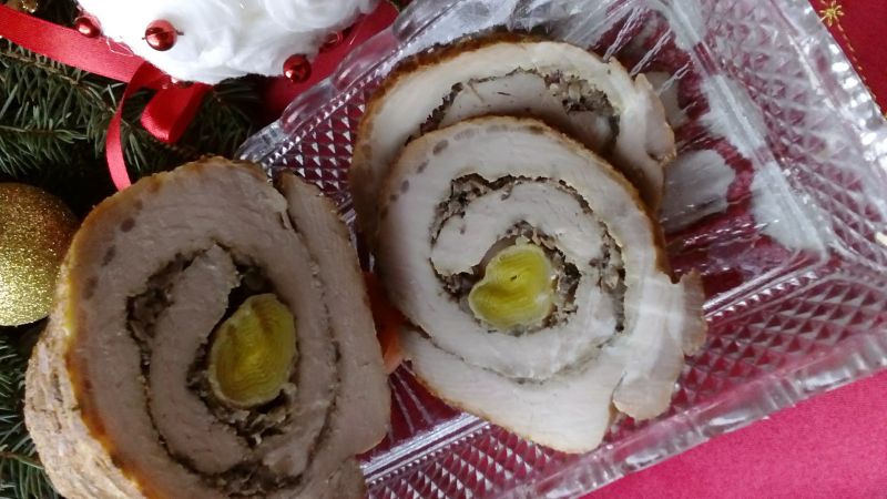 Rolada schabowa z pieczarkami i porem