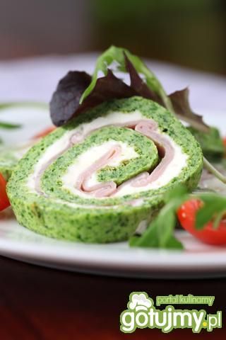 Rolada szpinakowo-serowa z szynką Rolada szpinakowo-serowa z szynką