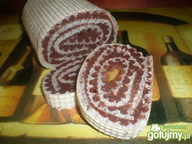 Rolada waflowa z bananem