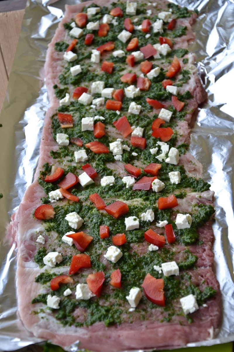 Rolada ze schabu z kolorowym farszem 