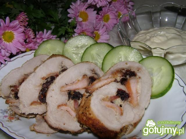 Rolada ze schabu z żurawiną 