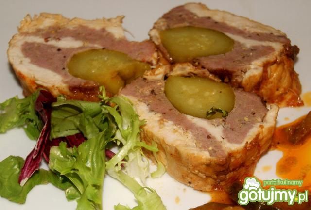 Roladka z piersi z cukinią i mielonym Roladka z piersi z cukinią i mielonym