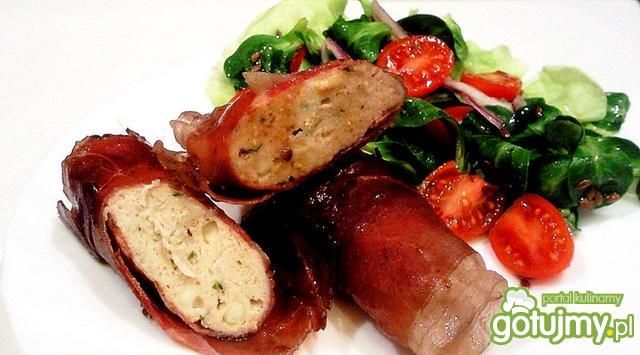 Roladki drobiowe w plastrach szynki