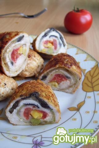 Roladki drobiowe z bakłażanem Roladki drobiowe z bakłażanem