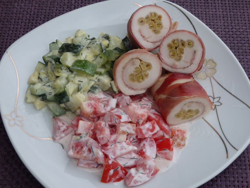 Roladki drobiowe z fasolką szparagową