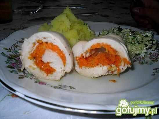 Roladki drobiowe z marchewką