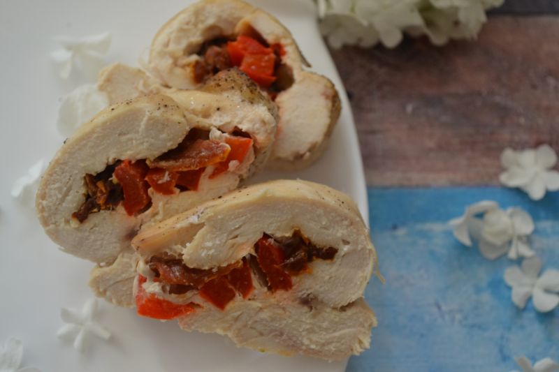 Roladki drobiowe z papryką i suszonymi pomidorami Roladki drobiowe z papryką i suszonymi pomidorami