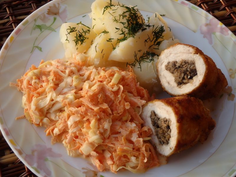 Roladki drobiowe z pieczarkami Roladki drobiowe z pieczarkami