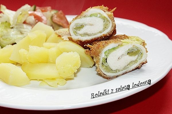 Roladki drobiowe z sałatą lodową Roladki drobiowe z sałatą lodową