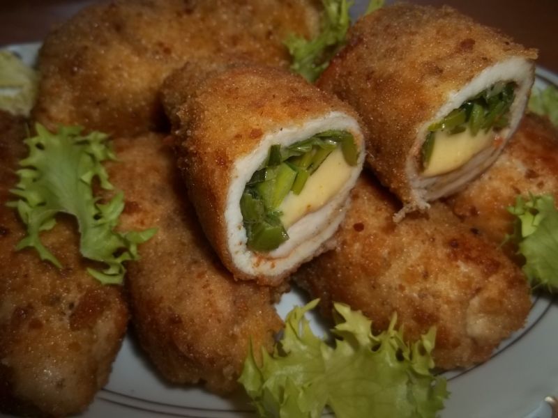 Roladki drobiowe z serem i porem