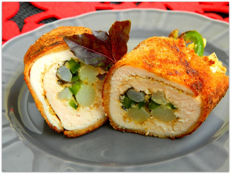 Roladki drobiowe ze szparagami