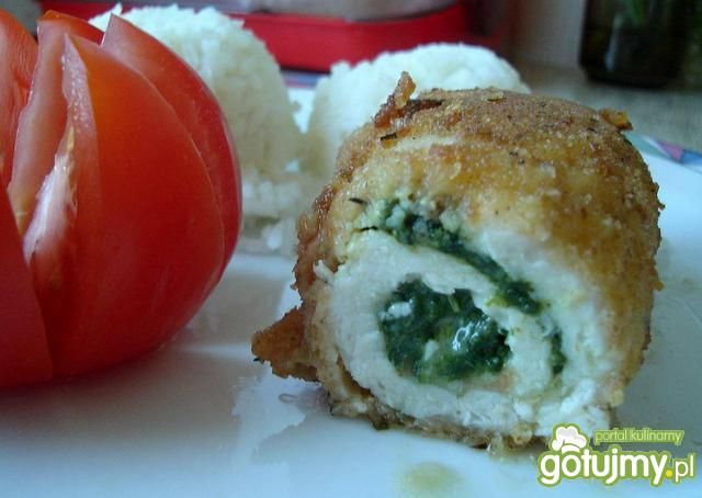 Roladki drobiowe ze szpinakiem Roladki drobiowe ze szpinakiem