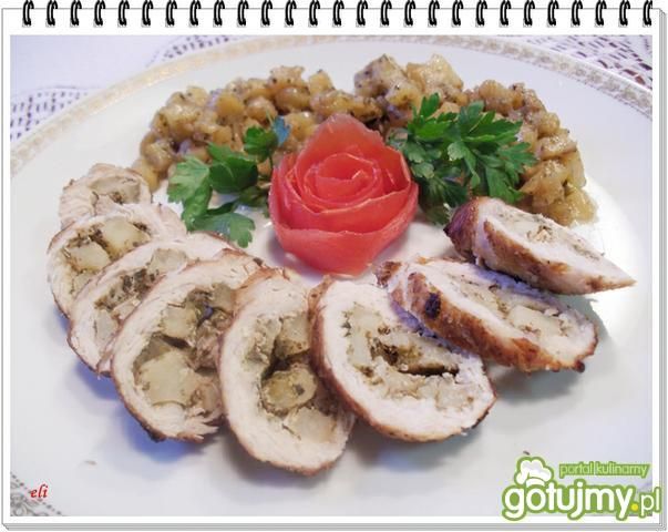 Roladki schabowe Eli z jabłkami Roladki schabowe Eli z jabłkami