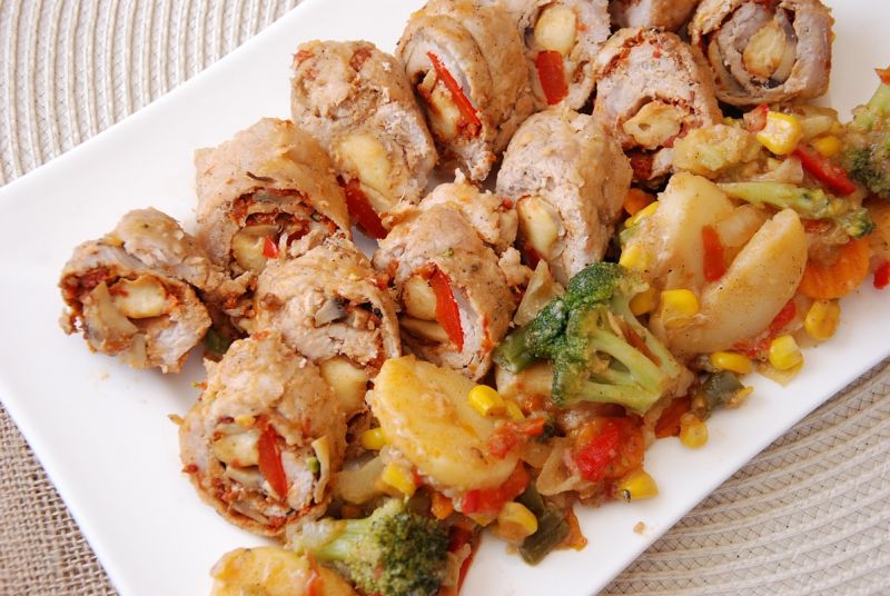 Roladki schabowe nadziewane  Roladki schabowe nadziewane