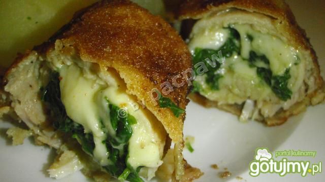 Roladki schabowe nadziewane szpinakiem