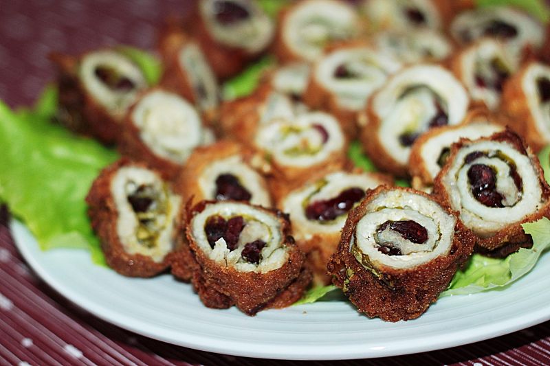 Roladki schabowe o smaku wiśni i żurawiny 