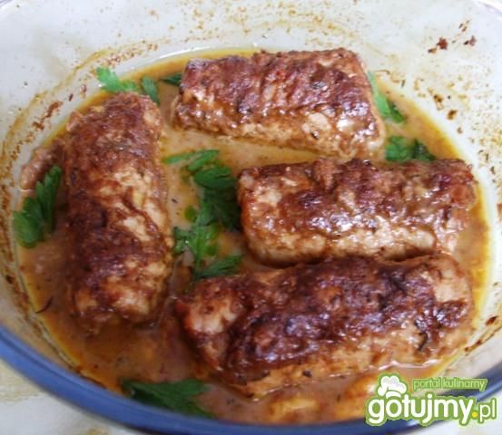 Roladki schabowe pieczone w sosie 