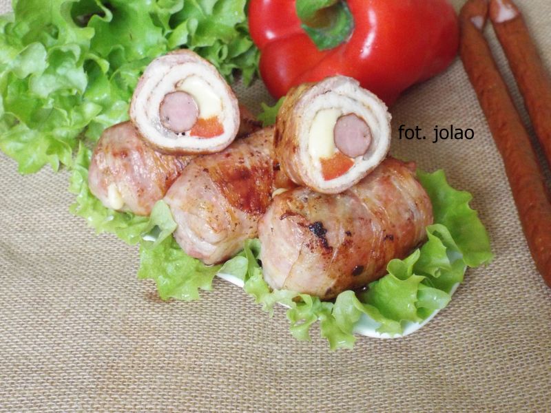 Roladki schabowe w boczku  Roladki schabowe w boczku