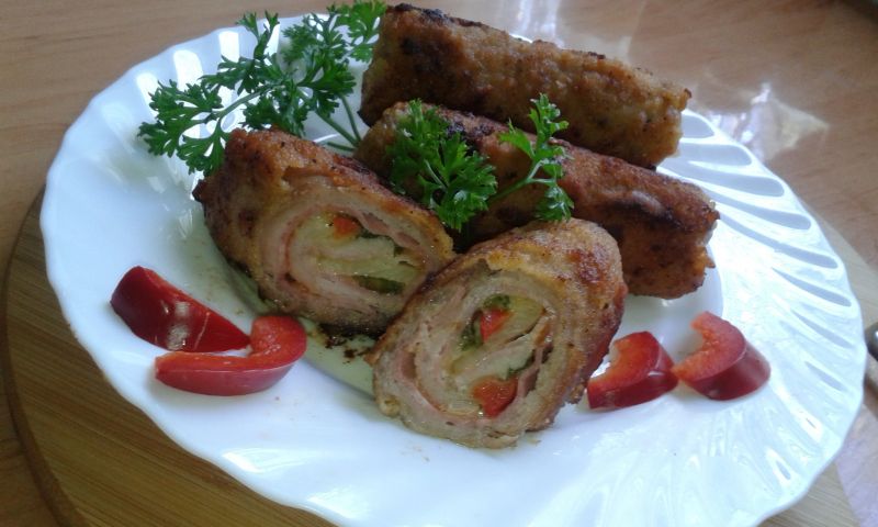 Roladki schabowe w panierce