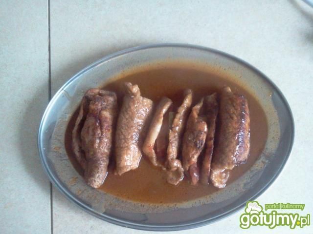Roladki schabowe w sosie Roladki schabowe w sosie