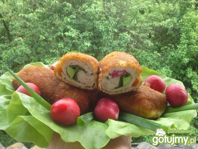 Roladki schabowe wiosenne Roladki schabowe wiosenne