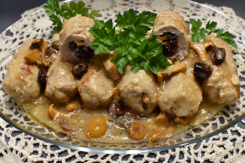 Roladki schabowe z kurkami