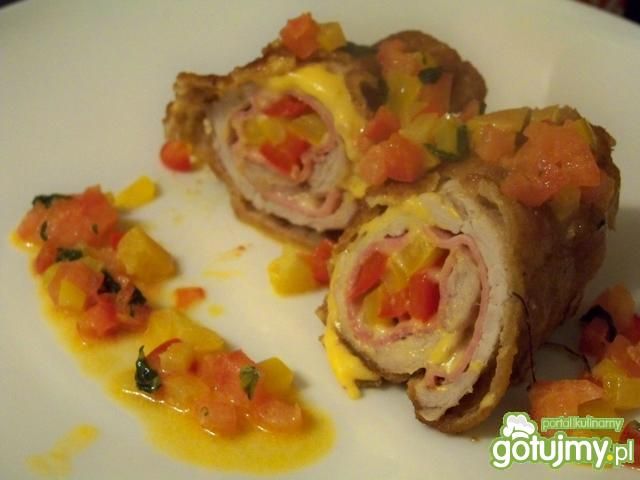 Roladki schabowe z maślaną salsą