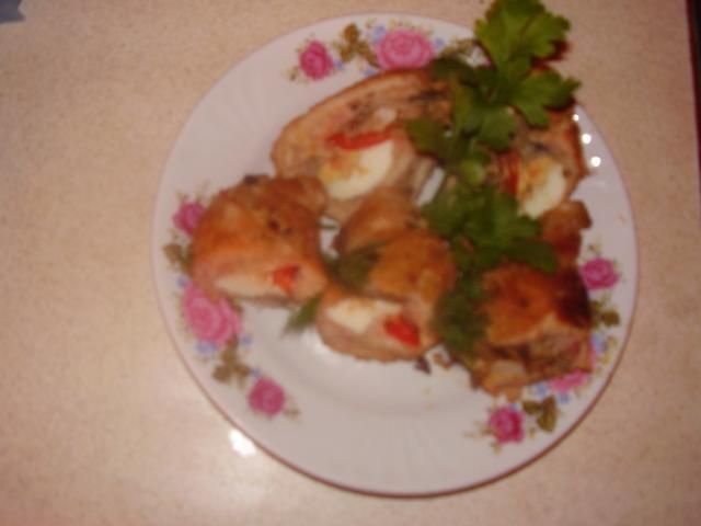 Roladki schabowe z mielonym mięsem